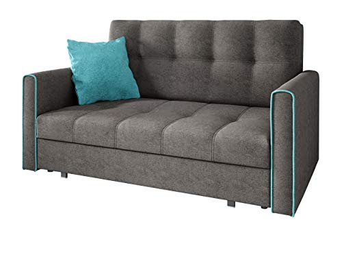 Mirjan24  Sofa Viva Bis III mit Schlaffunktion, Bettsofa, 3 Sitzer Polstersofa mit Bettkasten inkl. Kissen, Sofagarnitur, Schlafsofa Farbauswahl, Wohnlandschaft (Alova 36 + Alova 29)