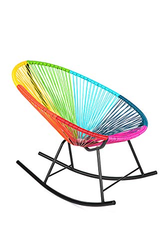 Retro Acapulco Lounge Relax Schaukelstuhl Rocking Chair Indoor Outdoor Bunt