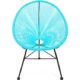 Retro Acapulco Lounge Relax Sessel Chair Rahmen & Füße Pulverbeschichtet Indoor & Outdoor Farbe Türkis