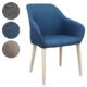 SVITA Esszimmerstuhl Polsterstuhl Stuhl Küchen-Stuhl Stoff Holz-Beine Retro Vintage Stil (Blau)