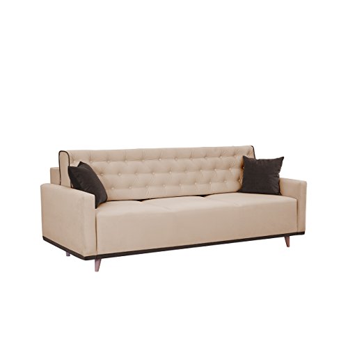 Schlafsofa Sandy mit Bettkasten, Schlaffunktion, Farbauswahl, Microfaser, Bettsofa, Wohnlandschaft Schlafcouch (Trinity 04 + Trinity 08)