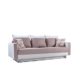 Sofa Tamara mit Bettkasten und Schlaffunktion, Modernes Funktionssofa, Design Couch, Bettsofa Schlafsofa Schlafcouch (Enzo 152 + Soft 017 + Rose 17)