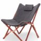 Suhu Klappstuhl Camping Stuhl Lounge Sessel Modern Design Retro Stühle Liegestuhl Klappbar Gartenliege Auflagen Hochlehner TV Relaxliege Mit Holzrahmen Stoff Für Balkon Garten Und Wohnzimmer Grau