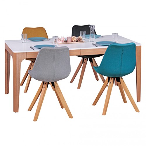 WOHNLING Esszimmertisch 160-220 x 76 x 90 cm aus MDF Holz ...