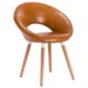 WOLTU® 1 Stück Esszimmerstuhl Küchenstuhl Wohnzimmerstuhl Design Stuhl Retro Stuhl Polsterstuhl mit Rückenlehne Kunstleder Massivholz Braun BH71br-1