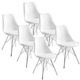 WOLTU® 6 x Esszimmerstühle 6er Set Esszimmerstuhl Küchenstuhl Polsterstuhl Design Stuhl mit Sitzfläche aus Kunstleder, Gestell aus verchromtem Stahl, Weiß BH05ws-6
