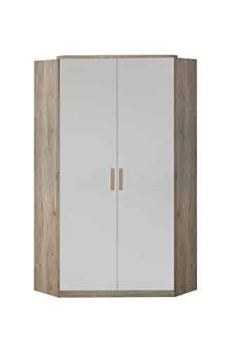 Wimex 327511 Drehtürenschrank, Holz, san remo eiche/alpinweiß, 95 x 95 x 198 cm