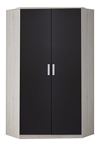 Wimex Kleiderschrank/ Drehtürenschrank Cariba, (B/H/T) 95 x 198 x 95 cm, Weißeiche/ Absetzung Lavafarbig