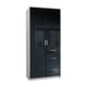 Wimex Kleiderschrank/ Drehtürenschrank Clack, (B/H/T) 90 x 198 x 58 cm, Schwarz/ Absetzung Weiß