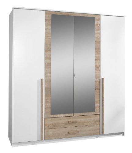 Wimex Kleiderschrank/ Drehtürenschrank Rio, 2 Schubladen, (B/H/T) 180 x 197 x 58 cm, Weiß