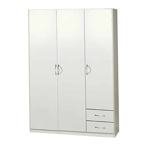 Wimex Kleiderschrank/ Drehtürenschrank Sprint, 3 Türen, 2 Schubladen, (B/H/T) 135 x 197 x 58 cm, Weiß