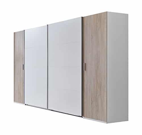 Wimex Kleiderschrank/ Schwebetürenschrank Lotto, (B/H/T) 270 x 210 x 65 cm, Weiß/ Absetzung Eiche Sägerau