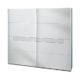 Wimex Kleiderschrank/ Schwebetürenschrank Pamela, (B/H/T) 225 x 210 x 65 cm, Weiß/ Absetzung Glas Weiß und Chrom