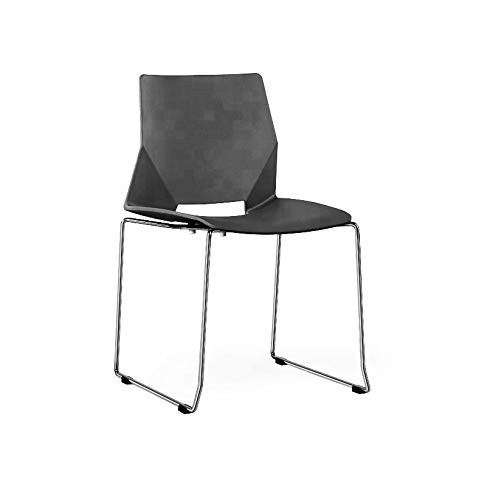 ZOLTA Modern Stuhl Retro-Stil Eiffel Kunststoff Stuhl Esszimmer Büro Skandinavisch Design Küchenstühle (Schwarz, 2)
