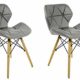 ZOLTA Modern Stuhl weiß Wohnzimmer Eco Leder Stuhl 86 x 50 x 45 cm (Grau, 2)