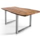 moebel-eins Athen Baumkantentisch Esstisch Akazie Holztisch Massivholztisch Esszimmertisch Tisch Baumkante Metallfuß 160 x 90 cm, 160 x 90 cm