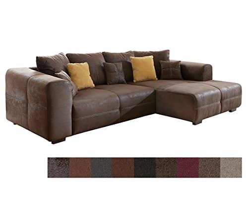 CAVADORE Mavericco Ecksofa, Leder, Antik braun