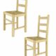 Tommychairs - 2er Set Stühle Rustica im klassischen Stil, robuste Struktur aus poliertem Buchenholz, unbehandelt und 100% natürlich, im natürlichen Farbton und mit Einer Sitzfläche aus echtem Stroh