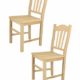 Tommychairs 2er Set Stühle Silvana im klassischen Stil, robuste Struktur aus poliertem Buchenholz, unbehandelt und 100% natürlich, im natürlichen Farbton und mit Einer Sitzfläche aus poliertem Holz