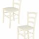 Tommychairs - 2er Set Stühle Venice, Robuste Struktur aus lackiertem Buchenholz in der Anilinfarbe Weiss und Sitzfläche mit Stoff in der Farbe Elfenbein bezogen. Set Bestehend aus 2 Stühlen Venice