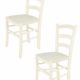 Tommychairs - 2er Set Stühle Venice, Robuste Struktur aus lackiertem Buchenholz in der Anilinfarbe Weiss und Sitzfläche mit Stoff in der Farbe Elfenbein bezogen. Set Bestehend aus 2 Stühlen Venice