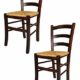 Tommychairs 2er Set: Stühle für die Küche und Esszimmer, Robuste Struktur aus Buchenholz, im Farbton Nuss und Sitzfläche aus Stroh. Set Bestehend aus 2 Stühlen Venezia