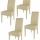 Tommychairs - 4er Set Moderne Stühle Luisa, Robuste Struktur aus lackiertem Buchenholz Farbe Sand, Gepolstert und mit Kunstleder in der Farbe Sand überzogen