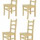 Tommychairs - 4er Set Stühle Tiziana für Küche und Esszimmer, Struktur aus poliertem Buchenholz unbehandelt und 100% natürlich und Einer Sitzfläche aus poliertem Holz