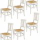 Tommychairs - 6er Set Stühle ARTE POVERA ANTICATA im Shabby Chic Stil, robuste Struktur aus Buchenholz, handwerklich antik behandelt und mit Einer Sitzfläche aus echtem Stroh