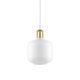 Normann Copenhagen - Pendelleuchte - Amp Lamp Small Brass EU - Weiß/Messing - H17 x Ø14 cm