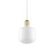 Normann Copenhagen - Pendelleuchte - Amp Lamp Small Brass EU - Weiß/Messing - H17 x Ø14 cm