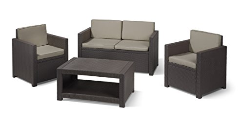 Allibert Lounge-Set Monaco 4tlg, braun/taupe