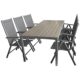 Multistore 2002 7tlg. Sitzgruppe Gartengarnitur Gartenmöbel Terrassenmöbel Set Sitzgarnitur Aluminium Polywood Tisch 205x90cm + 6X Hochlehner 2x2 Textilen