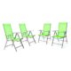 Nexos 4er Set Klappstuhl in Komfortbreite Gartenstuhl Campingstuhl Liegestuhl – Sitzmöbel Garten Terrasse Balkon – klappbarer Stuhl aus Aluminium & Kunststoff - grün