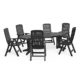 OSKAR Gartenmöbel 6+1 Sitzgruppe Tisch 220 x 95 cm Gartengarnitur Gartenset Sitzgarnitur Kunststoff Set