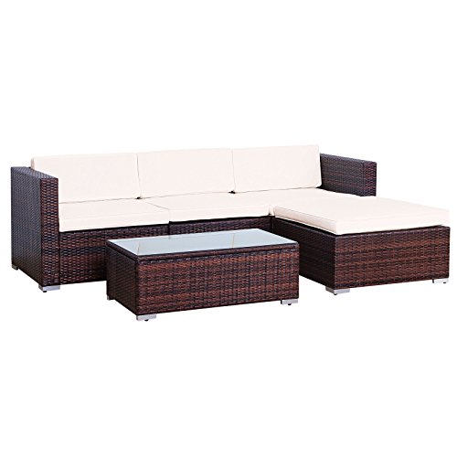 SVITA California Poly-Rattan Lounge Gartenset Sofa-Set Garnitur Gartenmöbel Couch-Set