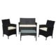 SVITA Gartenmöbel Poly Rattan Sitzgruppe Essgruppe Set Sofa-Garnitur Lounge Braun, Grau oder Schwarz (Grau)