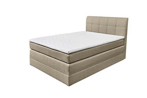 Stella Trading New Bedford 2 Boxspringbett 120x200 Stoff Sand 209 x 121 x 113 cm