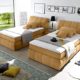 Stella Trading Toledo 2 Boxspringbett 120x200 cm, Stoff, Safran, 235 x 121 x 110 cm