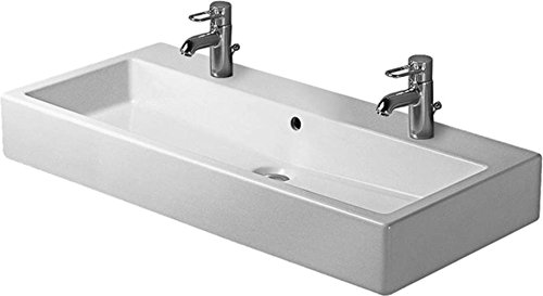 Duravit Waschbecken Vero Breite 100cm 2 Hahnlöcher, weiß 454100024, 454100024