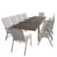 Wohaga Gartenmöbel-Set ausziehbarer Aluminium Gartentisch mit Polywood Tischplatta 160/210/260x95cm + 2X Stapelstuhl mit Textilenbespannung + 8X Alu Hochlehner mit 7fach Verstellbarer Rückenlehne