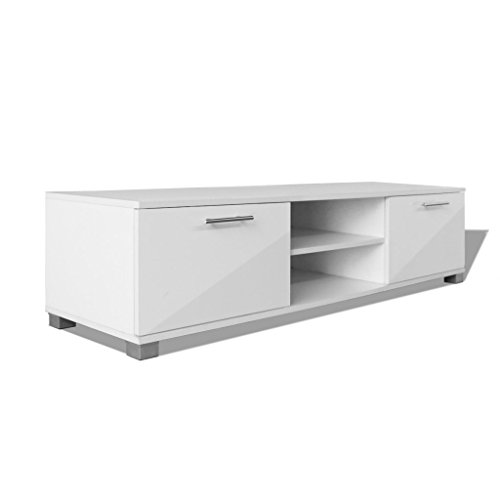 vidaXL Hochglanz TV-Schrank Fernsehtisch Lowboard Sideboard Weiß 120x40,3x34,7cm