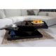 Deuba Couchtisch Wohnzimmertisch Hochglanz Beistelltisch Tisch Sofatisch Tischplatte 360° drehbar 60 x 60 cm - Schwarz