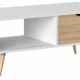 Homfa Couchtisch Wohnzimmertisch Sofatisch Kaffeetisch TV Board lowboard Holz weiß 100x49.5x43cm
