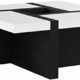 Melko Couchtisch Wohnzimmertisch weiß/schwarz, 80x80x35 cm, Beistelltisch Designertisch Holz