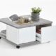 Wohnorama Twin 1 Couchtisch auf Rollen von FMD Beton/Weiss Edelglanz by i