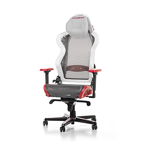 DXRacer (das Orginal) Air R1S Gaming Stuhl, Mesh, Weiß-rot-schwarz-grau, 200 cm