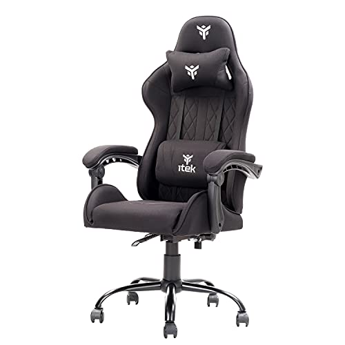 iTek Gaming Chair Rhombus FF10, Gewebe, Schwarz, Normale