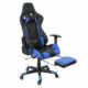 Mendler Relax-Bürostuhl HWC-D25 XXL, Schreibtischstuhl Gamingstuhl, 150kg belastbar Fußstütze - schwarz/blau