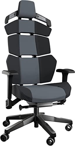 Adept Holo - ergonomischer Gaming-Stuhl – Schreibtischstuhl - Bürostuhl - Microfaser, Kunstleder (grau)